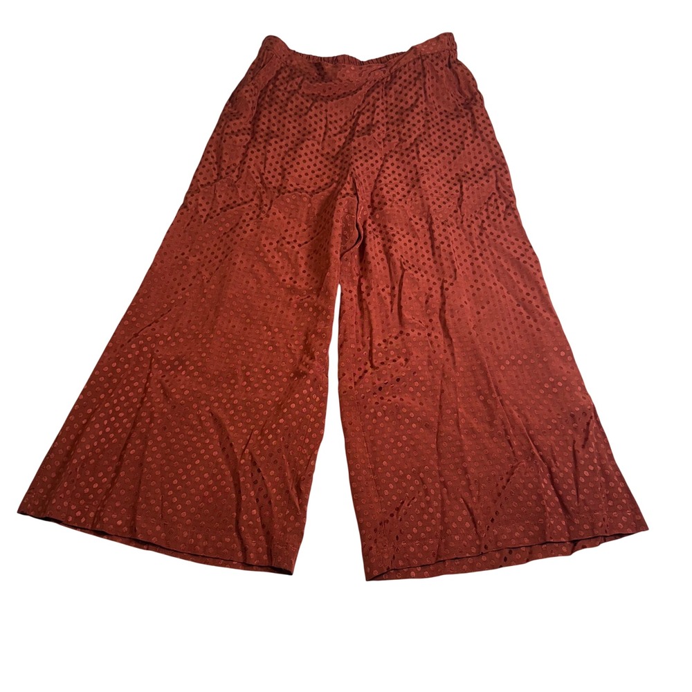 Dolan for Anthropologie Holiday  Pants Women M Rust Orange Wide Leg - Picture 2 of 6